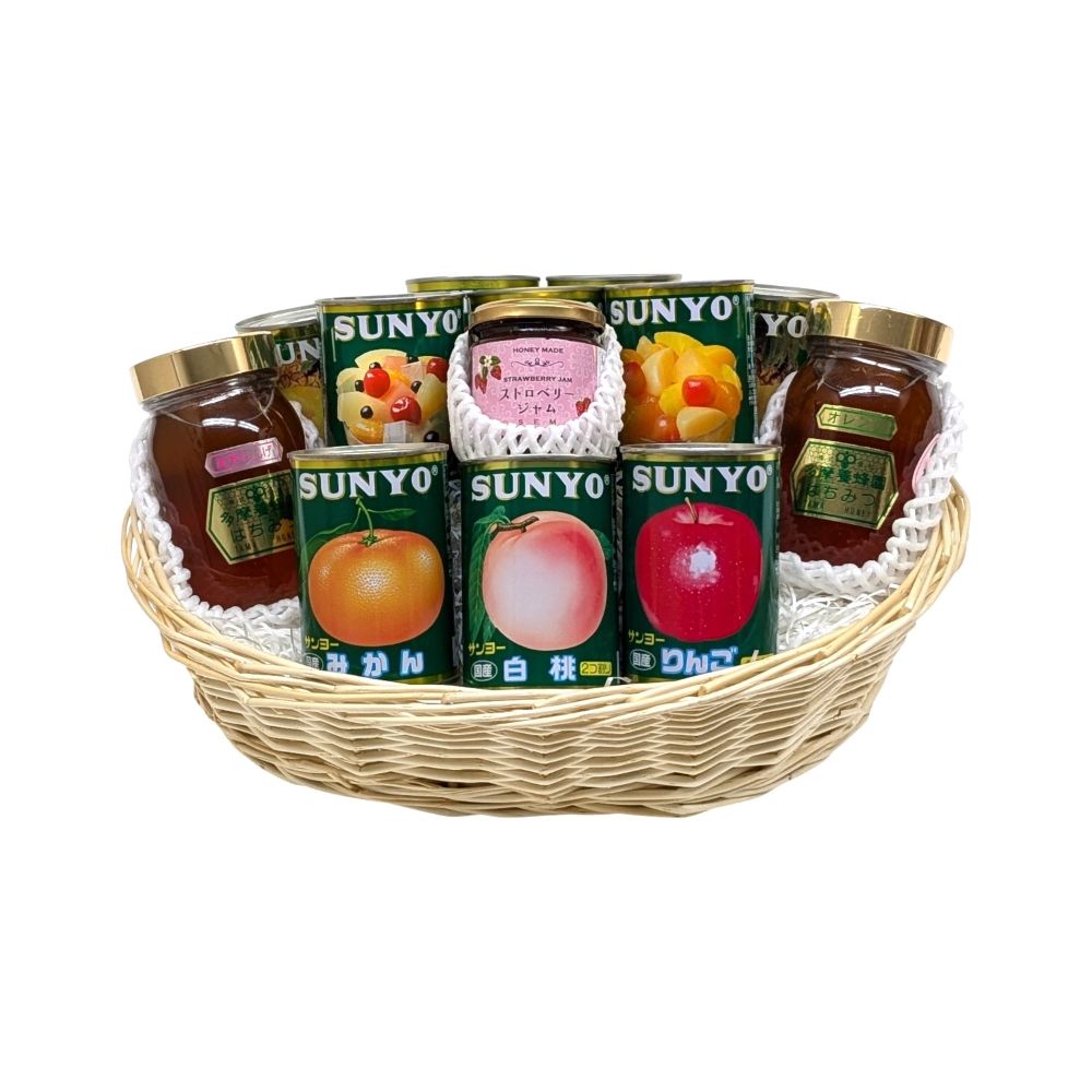16200円【税・送料込み】御供用特選フルーツ缶詰平篭詰め合わせ：お供え　御供物　法事　御霊前　御仏前　お盆　お彼岸　お命日　ペット葬　ペット供養