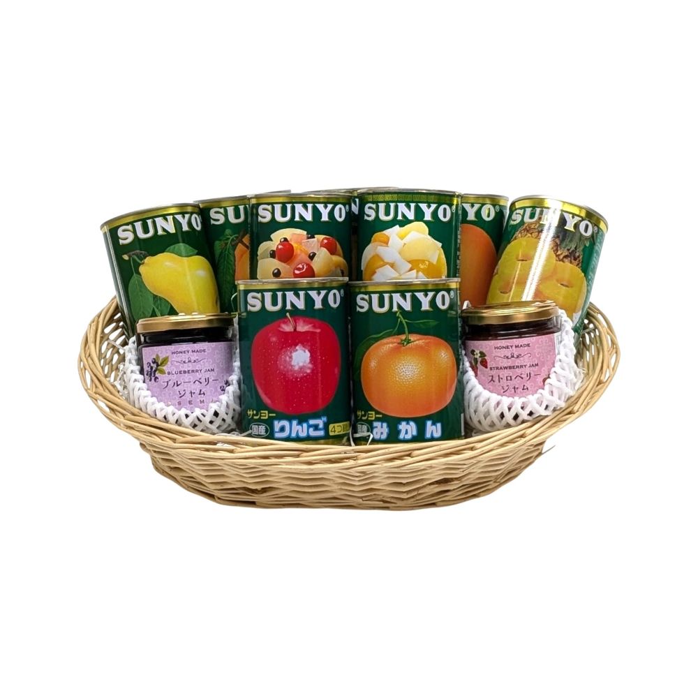 8800円【税・送料込み】御供用特選フルーツ缶詰平篭詰め合わせ：お供え　御供物　法事　御霊前　御仏前　お盆　お彼岸　お命日　ペット葬　ペット供養